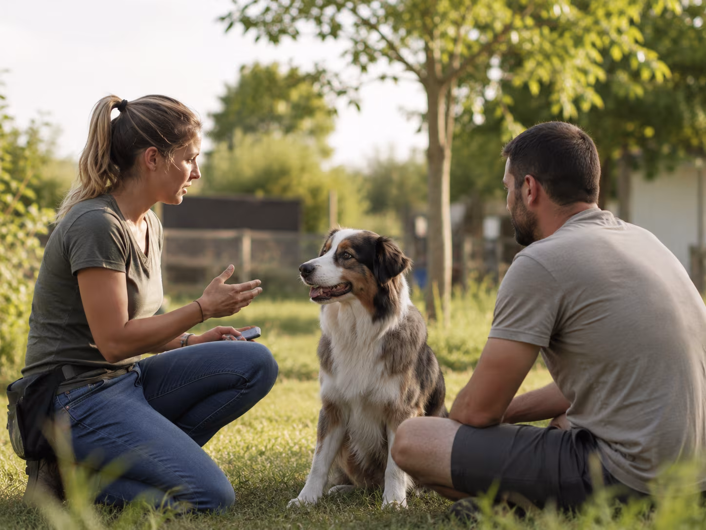 Bilan comportemental pour chien avec éducatrice canine en extérieur
