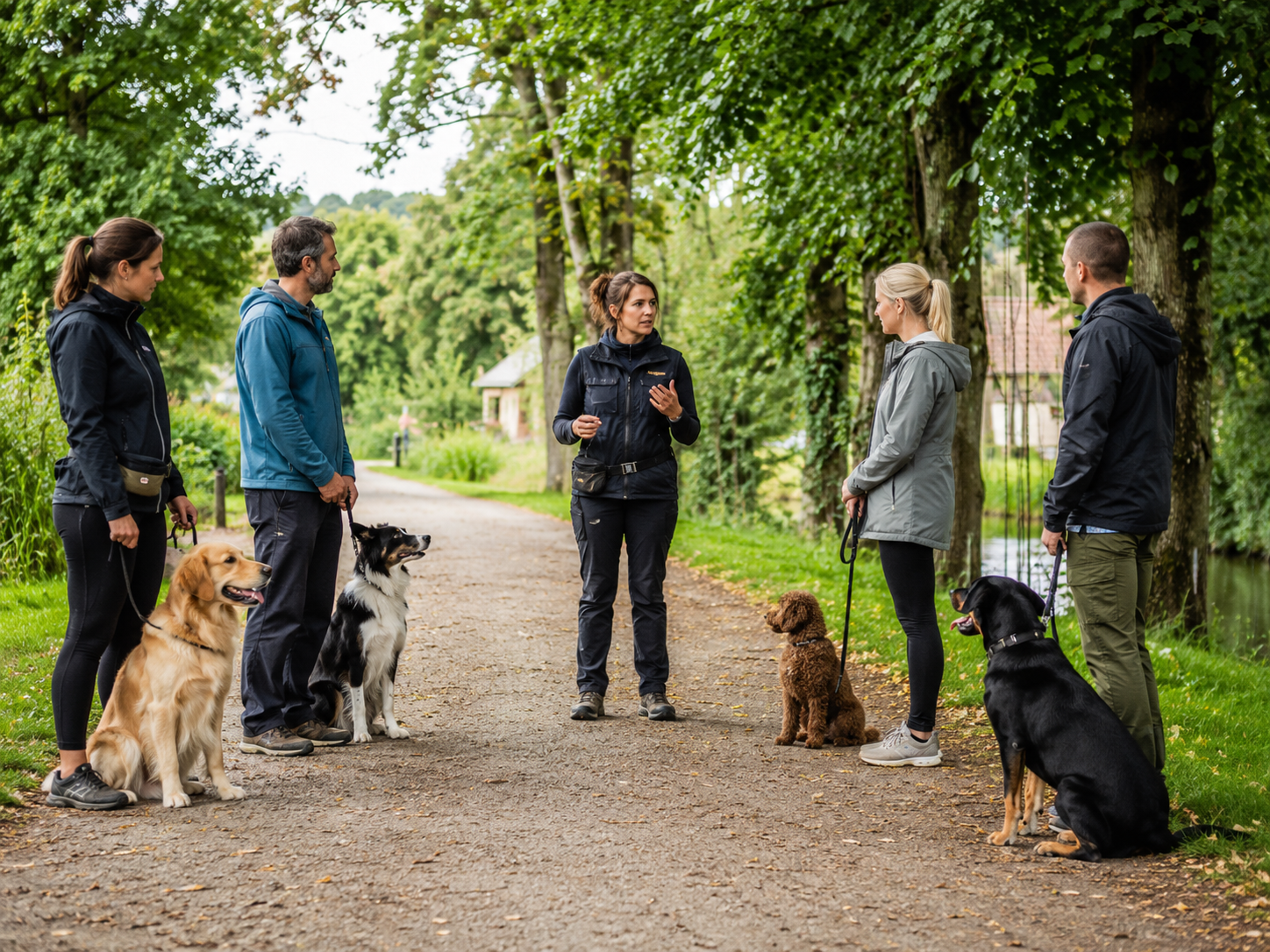 Balade éducative chien Val-d'Oise avec exercices encadrés en extérieur