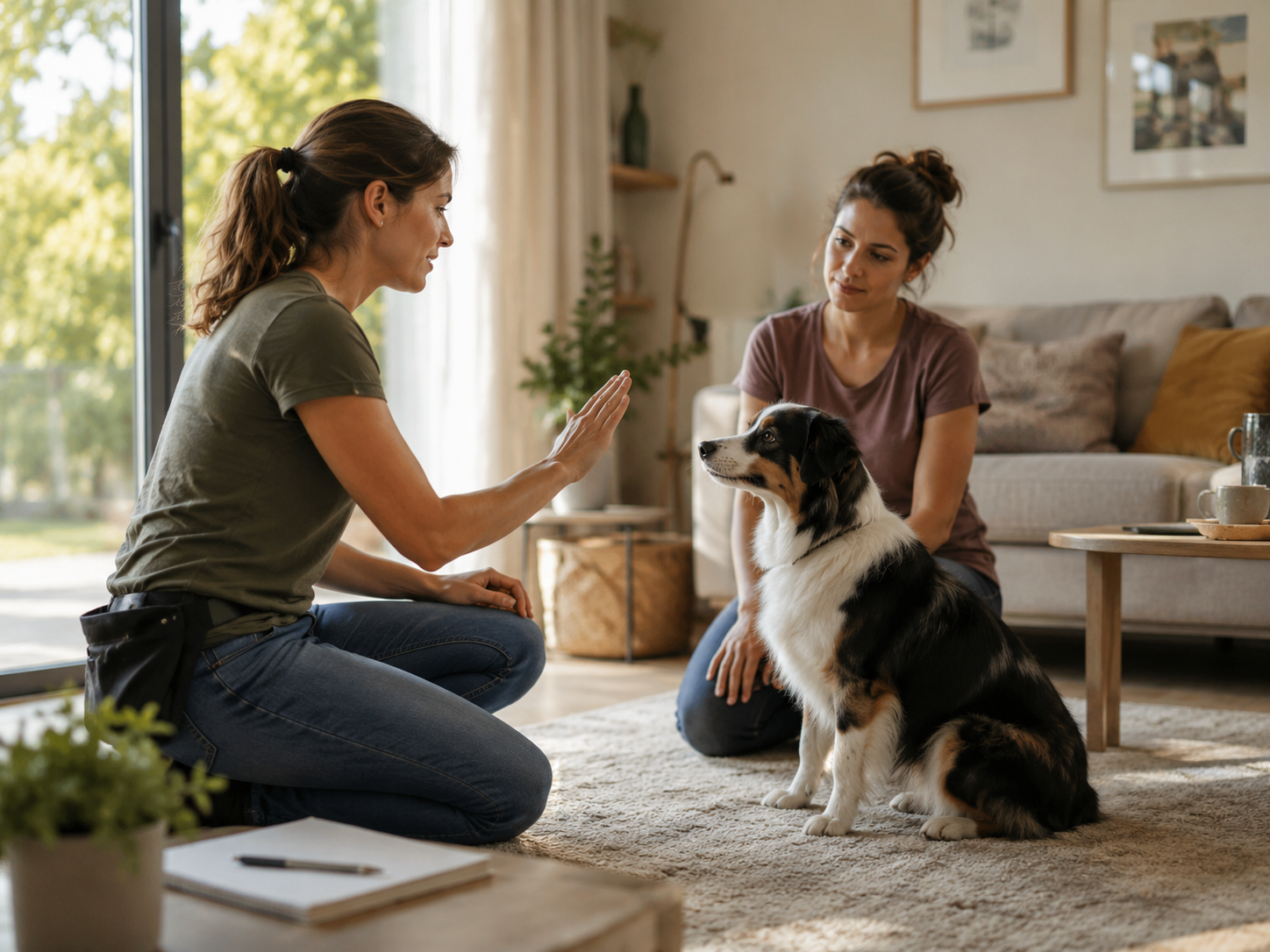 Séance d’éducation canine à domicile avec exercices personnalisés pour chien